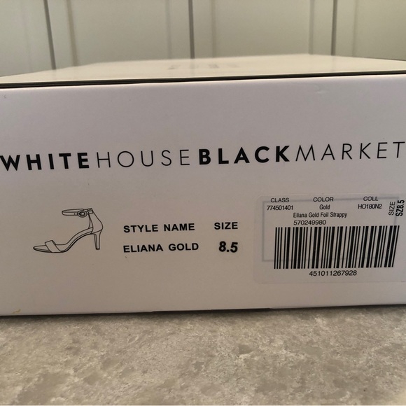 White House Black Market WHBM Gold Metallic Heels Shoes NIB - Picture 6 of 6